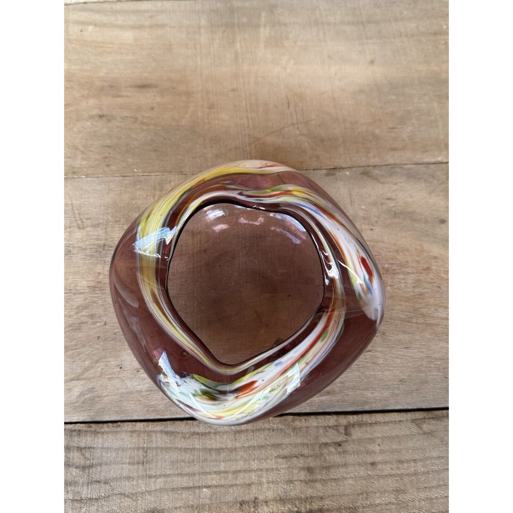 Vintage Hand blown Glass Ash Tray Purple Cigar Ash Tray Beautiful Glass Piece